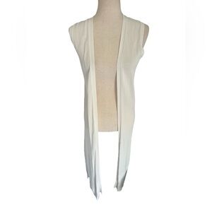 White House Black Market White Sleeveless Duster Cardigan XXS‎